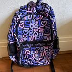 Smiggle Canvas Backpack Graphic Print School Bag Black Purple Pink