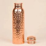 Pure Copper Water Bottle - Ayurvedic Inspired | 990ml | Hammered | Premium