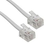0.5M - 30M RJ11 ADSL Router Cable Telephone Lead BT/SKY Broadband Phone White