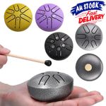 Buddha Stones Mini Steel Tongue Drum 3 Inch 6 Tone Sound Healing Drum Instrument