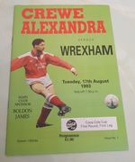 Crewe Alexandra V Wrexham Coca Cola Cup 1st Round 1st Leg 17/08/93 Programme VGC