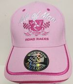 CAP x 7 Job Lot Wholesale IOM Isle of Man Road Races Adults Pink Hat Curved New