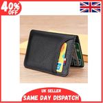 Men Anti-scan Leather Slim ID Credit Card Holder RFID Blocking Thin Small Wallet
