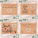 PERSONALISED Save The Date Cards Kraft Wedding Wooden Heart Fridge Magnets Boho