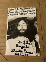 JOHN LENNON'S UNCLE CHARLES AUTOGRAPHED PHOTOGRAPH IN BLACK FELT PEN
