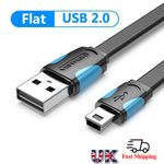 USB Mini 2.0 Hi Speed A To Mini B-5 Pin Cable Power & Data 24AWG 1m/2m/3m