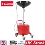 8Gallon Portable Waste Oil Drainer Height Adjustable Industrial Fluid Drain Tank