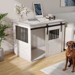 Furniture Style Dog Crate Enclosed Cage End Table Pet Kennel w/ Sliding Door uk