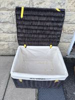 Selfridges Wicker Hammer Basket Fully Lined, Large 65cm x 55cm x 40cm