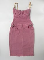 Dolce and Gabbana Dress Vintage Dusky Pink Denim Bandage Bustier Small