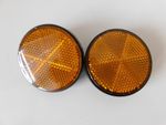 Pair of Round Universal Bolt on Orange / Amber Reflectors for Motorcycle / ATV