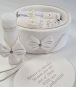 Christening Set, Baptism, Personalised Candle - Trusou De Botez - Lumanare Botez