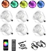 1-50x WIFI Ø30mm RGB LED Decking Lights RGB Kitchen Plinth Garden Patio Lamp UK