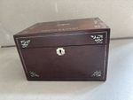 regency wooden vanity box with compartments and side draw