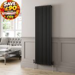 Traditional Colosseum Vertical Triple Bar Column Radiator 1800x560mm Black Steel