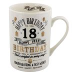 18th Birthday Mug Signography Range Black and Silver