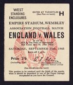ENGLAND v WALES 1943 (25/9/43) *Excellent Condition Ticket*