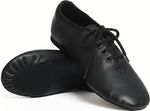 JAZZ DANCE SHOES Black unisex Leather split suede sole pumps irish hard jig 01