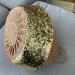 X-LARGE SEAGRASS GOLD SEQUIN BASKET TOULOUSE DASSIE ARTISAN