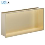 Rectangular LED Shower Niche Brushed Brass Stainless Steel Pre-Formed 600x300mm