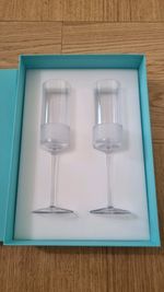 NEW Tiffany & Co Diamond Point Champagne Flutes Set Of 2- RARE
