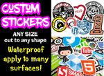 PERSONALISED VINYL STICKERS - Any logo - Many Sizes - Any Shape - In or Outdoors