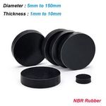 NBR Rubber Solid Discs Flat Round Pad Sealing Non-Slip Cushioning Dia 5mm-150mm