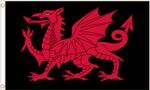 Wales Black Dragon Polyester Flag - Choice of Sizes