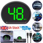 Digital Car HUD GPS Speedometer Head Up Display MPH KMH Compass Overspeed Alarm,