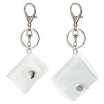 2 Pcs Photo Frame Keyring Holder Mini Album Keychain Books Memory