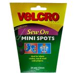 VELCRO 13mm Sew On Dots Spots Self Adhesive Hook/Loop Fasteners [24 sets not 16]