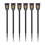 6 Pack Solar Mini Flickering Dancing Flame Effect Outdoor LED Torch Stake Lights