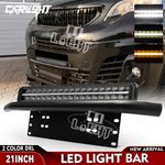 Number Plate Mount Bracket +21" LED Light Bar DRL For Vauxhall Opel Vivaro 2019+
