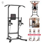 Power Tower Pull Up Bar Dip Station Adjustable Multi-Function Home Gym Strength 