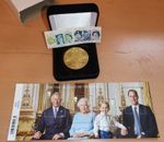 Queen Elizabeth II 90th Birthday Gold Coin Old Royal Family Stamps Kate William