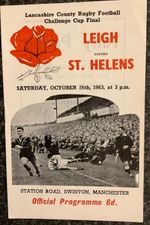 RUGBY LEAGUE PROGRAMME / LANCASHIRE CHALLENGE CUP FINAL LEIGH V ST HELENS 1963