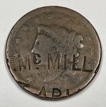 USA - United States of America - 1839 One Cent - Counter Stamped McMill (TC042)