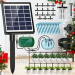 50FT Solar Irrigation System,Solar Drip Irrigation +15 Drippers Watering System