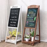 Wooden Frame Blackboard Bottom Flower Stand Chalkboard for Coffee House Bar Sign