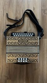 Vintage Hohner Poker work 2915 Diatonic Button Melodian + Viking Carrying Case