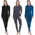 Ladies 100% Merino Wool Base Layer Sets Ski Thermal Long Johns Tops Bottom Set