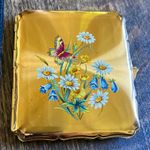 Stratton gold effect Pocket Cigarette Case Holder, Butterfly bluebell  daisy 