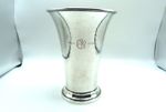 1929 - GEORG  JENSEN - HALLMARKED -  HAMMERED - SOLID SILVER - VASE - 191 GRAMS