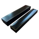 Antique style black leatherette bracelet box. Vintage style handmade chain box