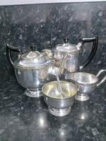 Vintage Viners of Sheffield aged Alpha silver-plated 4-piece tea and coffee set