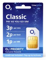 O2 Classic 321  SIM card - pay as you go Simple Tariff - 02 PAYG 3in1 SIMcard