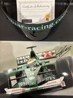 Johnny Herbert Jaguar Racing F1 Visor, Signed Photograph &  COA