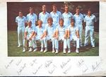 Cricket Team Photograph Signed Autographed with Multiple Player Autographs