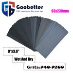 SANDPAPER 60 to 7000 Mixed Grits Wood Metal Sanding Polishing Wet and Dry 9x3.6"