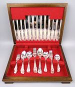Silver Plated Cutlery Canteen Set for 6 by George Butler. Kings pattern. Vintage